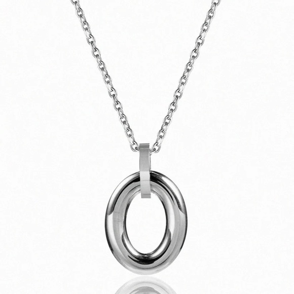 Simple Interlocking Necklace, 18KTGold/Platinum Plated - Picture 3 of 7